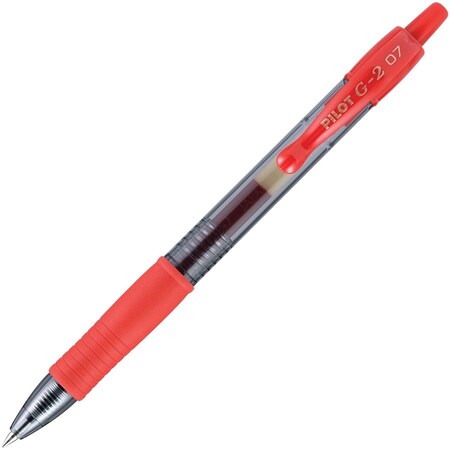 Pilot Gel Pen, Retractable/Refillable, Fine Point, Red PK PIL31172